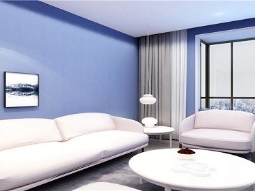 蓝色墙配什么颜色窗帘