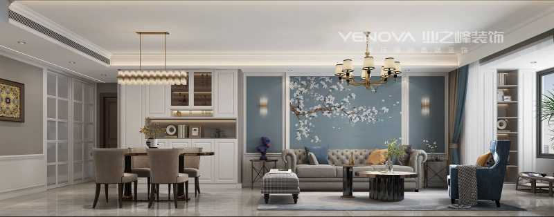 唐山玖中堂132平米美式装修风格效果案例|业之峰装饰