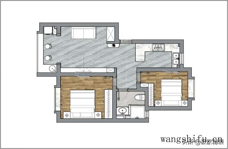 50m㎡老房翻新，隐形收纳达到90㎡装修效果-极家精装优选案例 旧房翻新 第3张 50m㎡老房翻新，隐形收纳达到90㎡装修效果-极家精装优选案例 旧房翻新 粉刷匠第3张