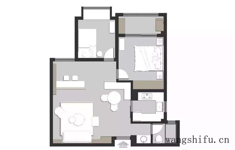 90㎡新房设计有创意，客厅主卧互换位置，装完后惊喜满满 旧房翻新 第3张 90㎡新房设计有创意，客厅主卧互换位置，装完后惊喜满满 旧房翻新 粉刷匠第3张