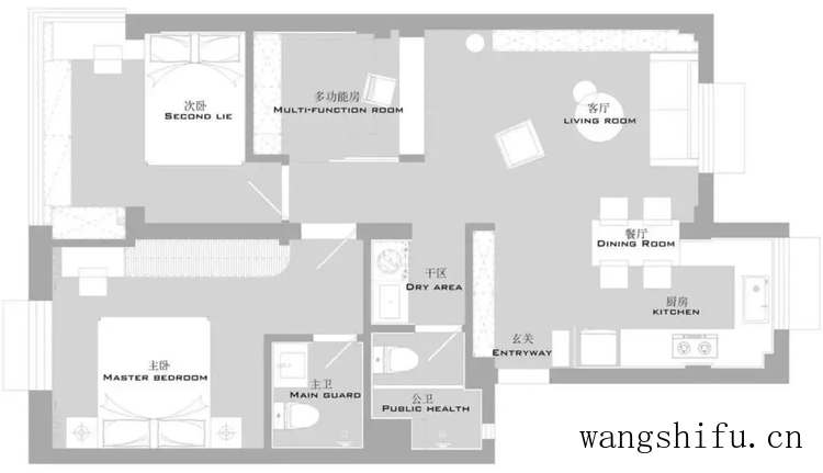 60㎡小户型改造，通过巧妙设计，两房变三房，还实现双卫功能 旧房翻新 第2张 60㎡小户型改造，通过巧妙设计，两房变三房，还实现双卫功能 旧房翻新 粉刷匠第2张