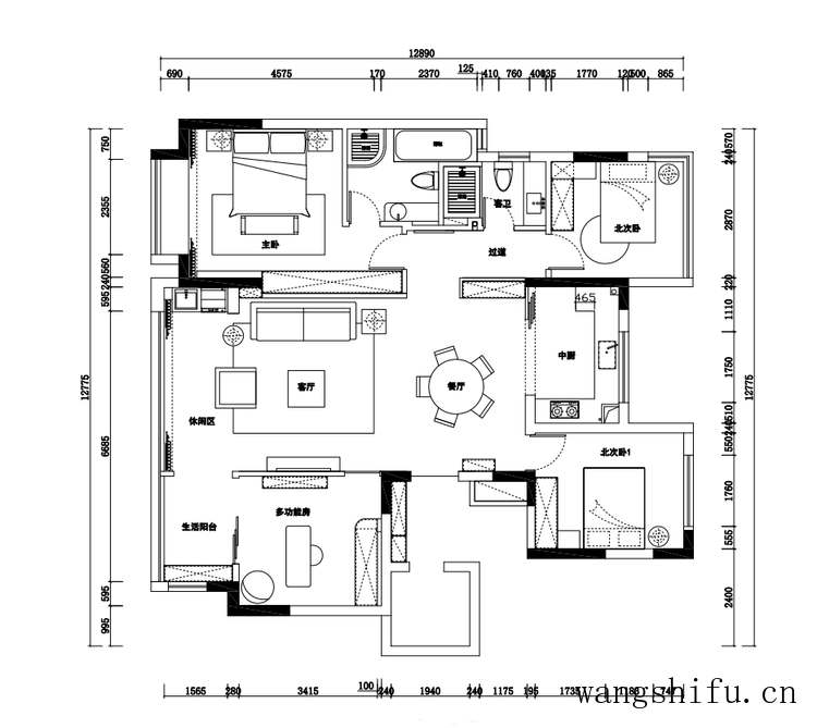 135㎡的真实案例，告诉你养老房要装中式风，20万就能给老人体面 旧房翻新 第4张 135㎡的真实案例，告诉你养老房要装中式风，20万就能给老人体面 旧房翻新 粉刷匠第4张