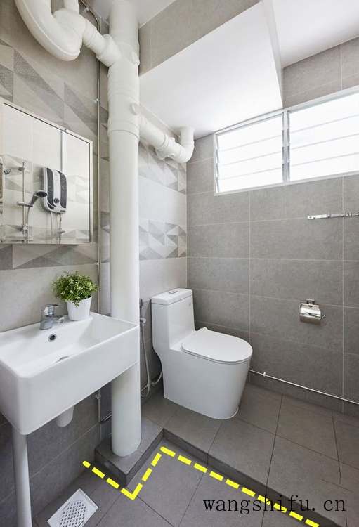 67㎡老房打算重装卫生间，设计师提醒：马桶区必须做局部地台才行 旧房翻新 第2张 67㎡老房打算重装卫生间，设计师提醒：马桶区必须做局部地台才行 旧房翻新 粉刷匠第2张