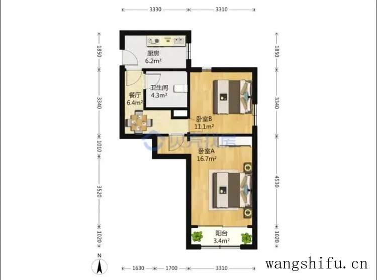 爆改90年代的50㎡老破小，两居室改三室一厅，每1㎡都利用到极致 旧房翻新 第3张 爆改90年代的50㎡老破小，两居室改三室一厅，每1㎡都利用到极致 旧房翻新 粉刷匠第3张